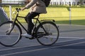 Male cyclist on new bridge